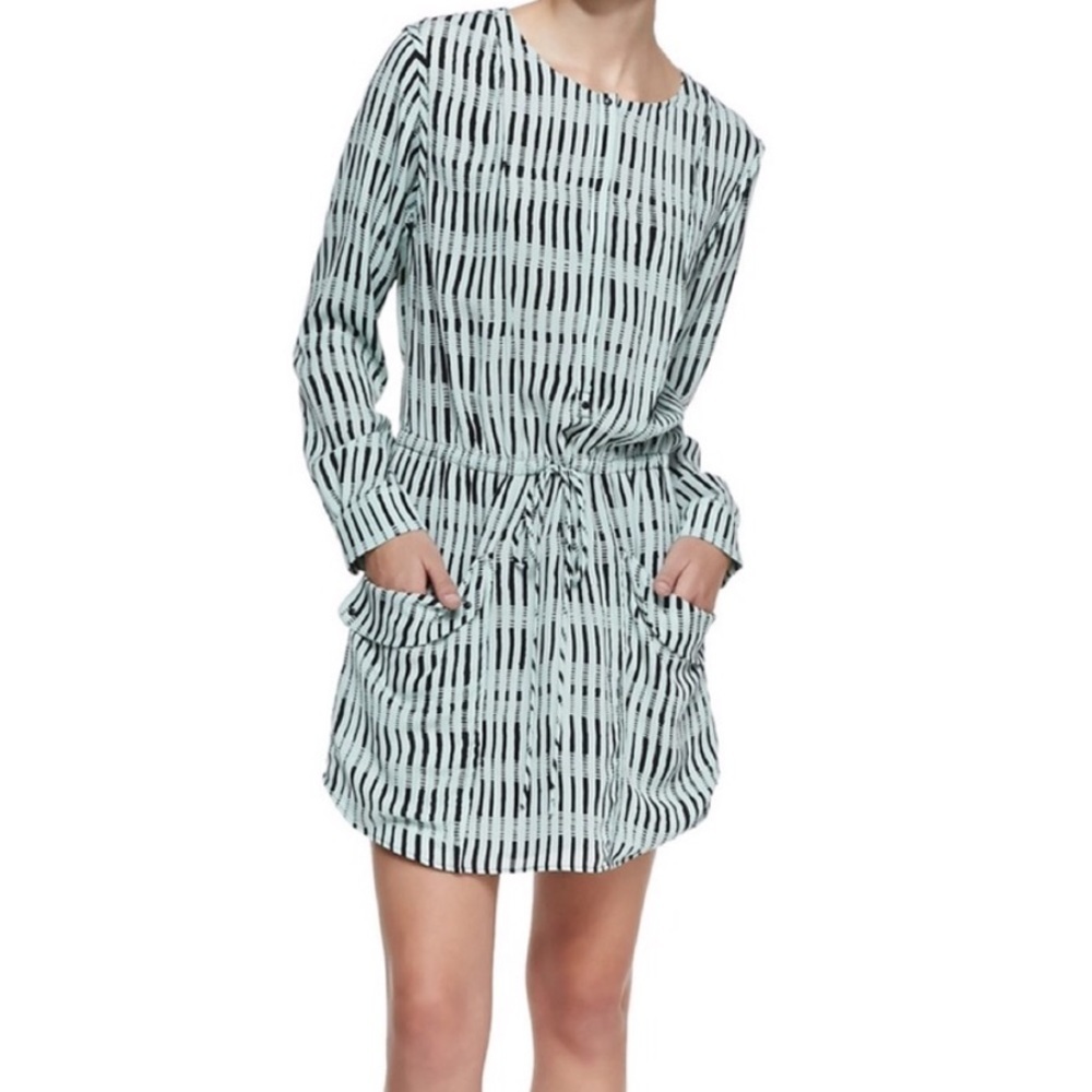 • A.L.C • Sonoma Silk Print Stripe Dress Medium